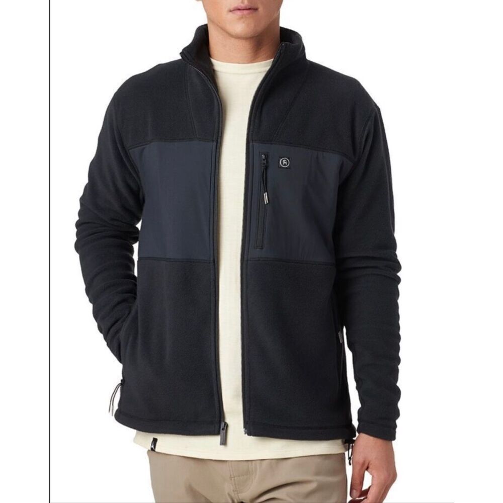 Backcountry Huxley Fleece Full Zip-Up Black Jacket Men's Medium